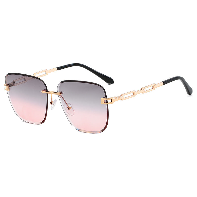 Fashion Frameless Trimming Square Sunglasses