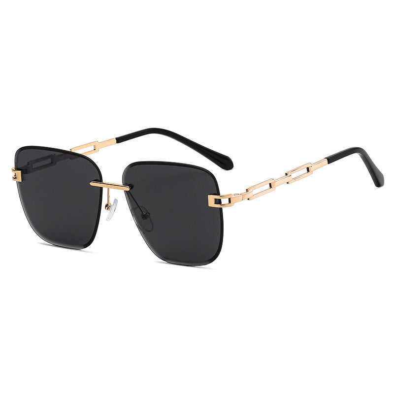 Fashion Frameless Trimming Square Sunglasses