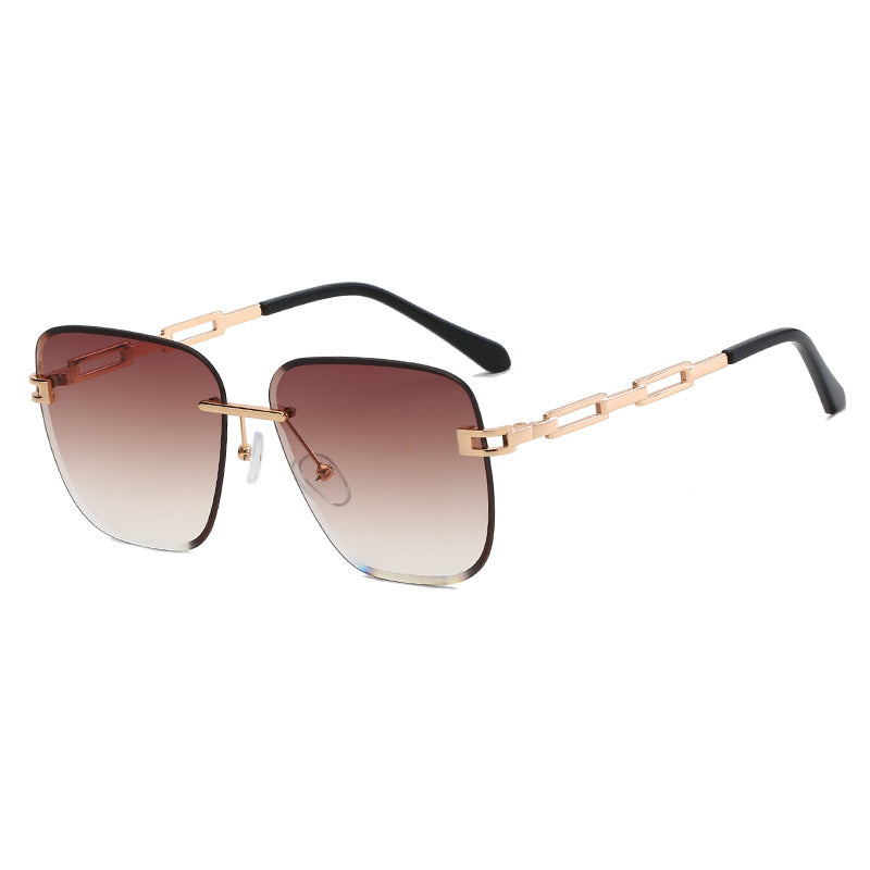 Fashion Frameless Trimming Square Sunglasses