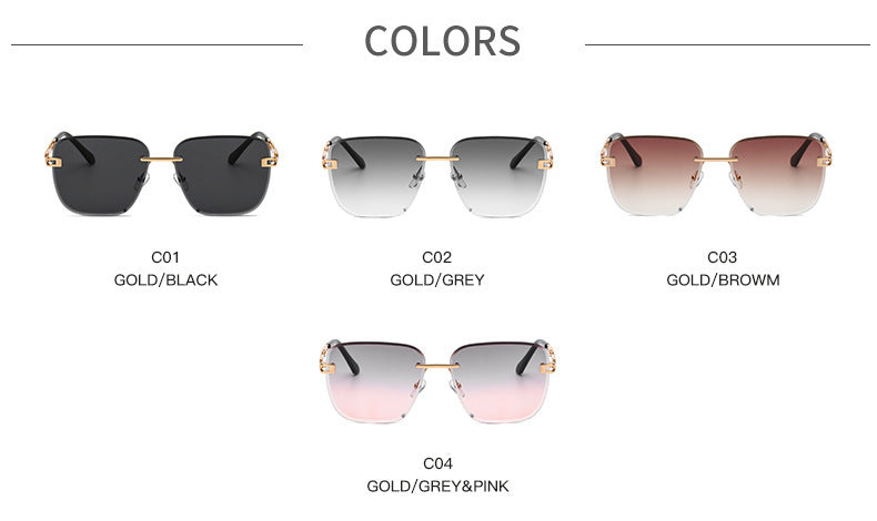 Fashion Frameless Trimming Square Sunglasses